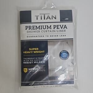 Titan Premium Peva Shower Curtain Liner Never Leak Super Heavy Clear 72”x72”